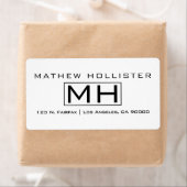 Modern zwart tekst op witte professionele monogram etiket (Insitu)