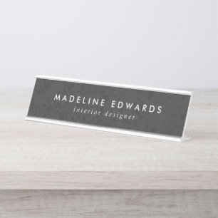 Modern zwart terrazzo gepersonaliseerde bureau naa naambordje