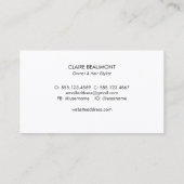 Modern zwart toze goud lovertje salon foto visitek visitekaartje (Achterkant)