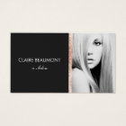 Modern zwart toze goud lovertje salon foto visitek