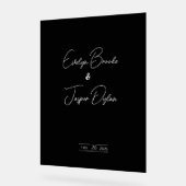 Modern zwart trouwacryl bord (Hoek)