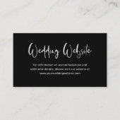 Modern zwart | Trouwwebsite Informatiekaartje (Voorkant)