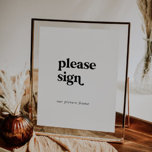 Modern Zwart Typografie Alternatief Gastenboek Poster