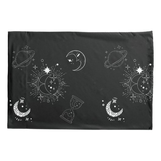 Modern zwart universum patroon voor hem kussensloop (Achterkant)