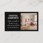 Modern Zwart Vakantiehuis QR code Visitekaartje (Voorkant)