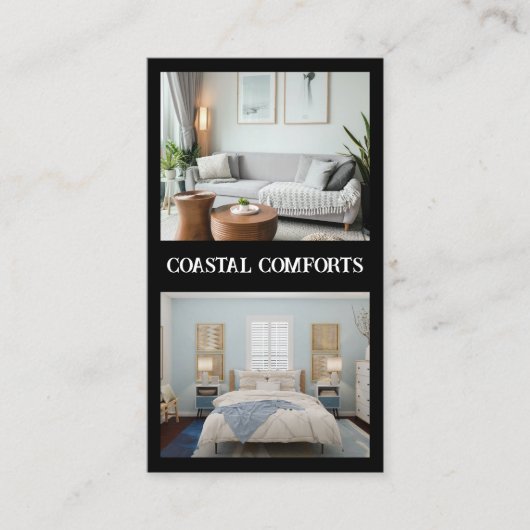 Modern Zwart Vakantiehuis QR code Visitekaartje (Voorkant)