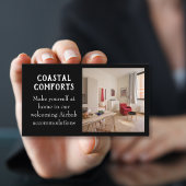 Modern Zwart Vakantiehuis QR code Visitekaartje