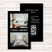 Modern Zwart Vakantiehuis QR code Visitekaartje
