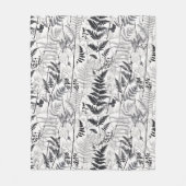 Modern zwart varenpatroon fleece deken (Voorkant)