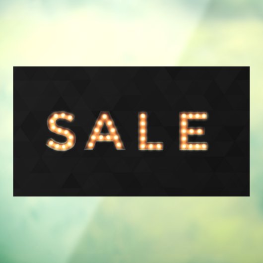 Modern zwart verkoop licht teken raamsticker (Vel 3)