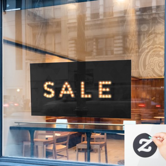 Modern zwart verkoop licht teken raamsticker (Cafe Raam)