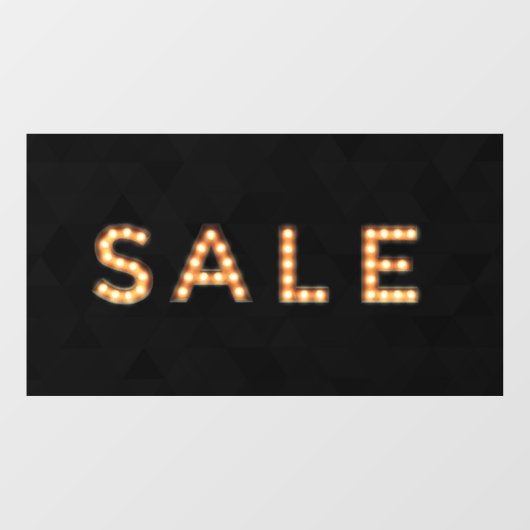 Modern zwart verkoop licht teken raamsticker (Vel)