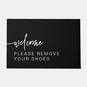 Modern Zwart Verwijder alsjeblieft je schoenen Deurmat