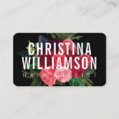 Modern zwart vet tekst  bloemenboeket visitekaartje (Voorkant)