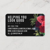 Modern zwart vet tekst  bloemenboeket visitekaartje (Achterkant)