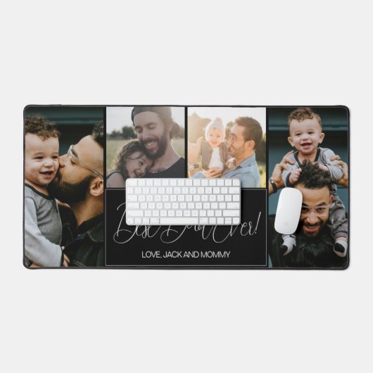 Modern zwart vier foto beste vader ooit bureaumat (Keyboard & Muis)