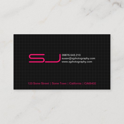 Modern zwart Visitekaartje (Achterkant)