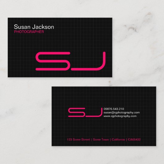 Modern zwart Visitekaartje (Voorkant / Achterkant)