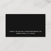 Modern zwart visitekaartje met dunne oranje lijn (Achterkant)