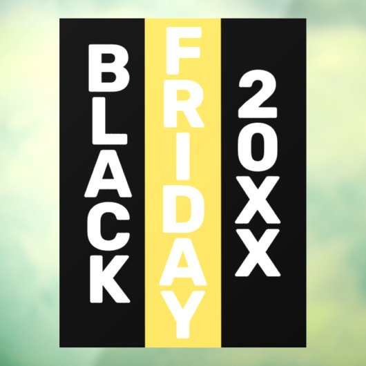 MODERN ZWART VRIJDAG BUSINESS LOGO DISPLAY 20XX RAAMSTICKER (Vel 3)