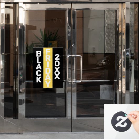 MODERN ZWART VRIJDAG BUSINESS LOGO DISPLAY 20XX RAAMSTICKER (Kantoordeur)