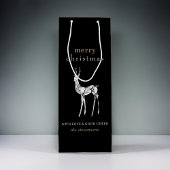 Modern Zwart Vrolijk Kerstkristal Rendier Wijn Cadeautas