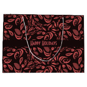 Modern zwart, warm rood traandruppelpatroon groot cadeauzakje (Achterkant)