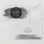 Modern Zwart Waterverf Abstract Elegant Cool Visitekaartje (Voorkant / Achterkant)