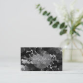 Modern Zwart Waterverf Abstract Elegant Cool Visitekaartje (Staand voorkant)