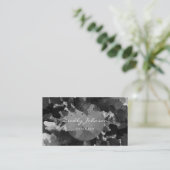 Modern Zwart Waterverf Abstract Elegant Cool Visitekaartje (Staand voorkant)