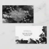 Modern Zwart Waterverf Abstract Elegant Cool Visitekaartje (Voorkant / Achterkant)