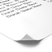 Modern Zwart Wit 15 Tafels Bruiloft Zitkaarten Poster (Hoek)