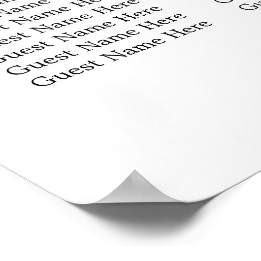 Modern Zwart Wit 15 Tafels Bruiloft Zitkaarten Poster (Hoek)