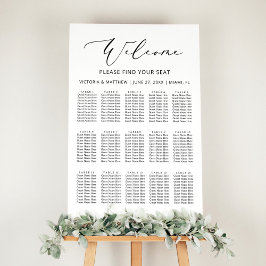 Modern Zwart Wit 15 Tafels Bruiloft Zitkaarten Poster
