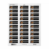 Modern zwart-wit 2025 Afstuderen Foto Etiket (Full Sheet)