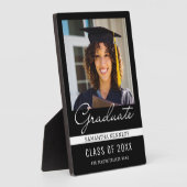 Modern zwart-wit 2025 Afstuderen Foto Fotoplaat (Zijkant)