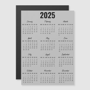 Modern Zwart Wit 2025 Kalender Voljaar Uitzicht