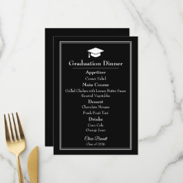 Modern Zwart & Wit 2026 Afstudeer Menu
