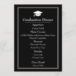 Modern Zwart & Wit 2026 Afstudeer Menu