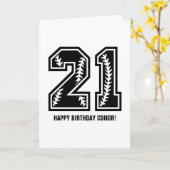 Modern zwart-wit 21ste verjaardag kaart (Gele Bloem)