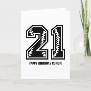 Modern zwart-wit 21ste verjaardag kaart