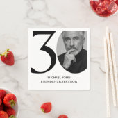 Modern zwart-wit 30e foto verjaardag servet (Insitu)