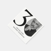 Modern zwart-wit 30e foto verjaardag servet (Hoek)
