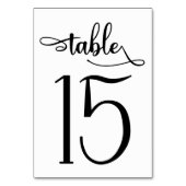 Modern zwart wit 3.5x5 tafelnummer | Tabel 15 (Voorkant)