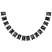 Modern zwart wit 3-foto afstudeerdop, diploma vlaggetjes (Alle)