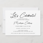 Modern Zwart-wit 3 Foto Graduation Party Kaart (Achterkant)