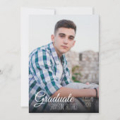 Modern Zwart-wit 3 Foto Stijlvol Afstuderen Kaart (Voorkant)