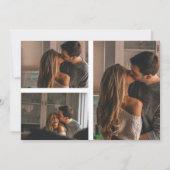 Modern Zwart & Wit 4 Fotoverlovingsfeest Kaart (Achterkant)