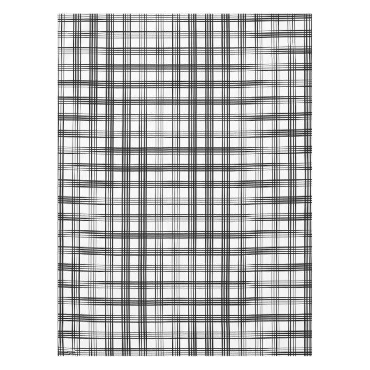 Modern zwart-wit 4 stripe speldenband tafelkleed (Voorkant)