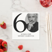 Modern zwart-wit 60e foto verjaardag servet (Insitu)
